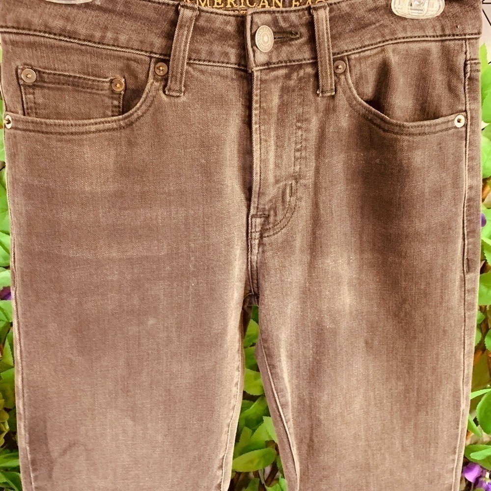 American Eagle Outfitters 360 Extreme Flex Slim Straight Denim Black Jeans 28x30 - Picture 3 of 16